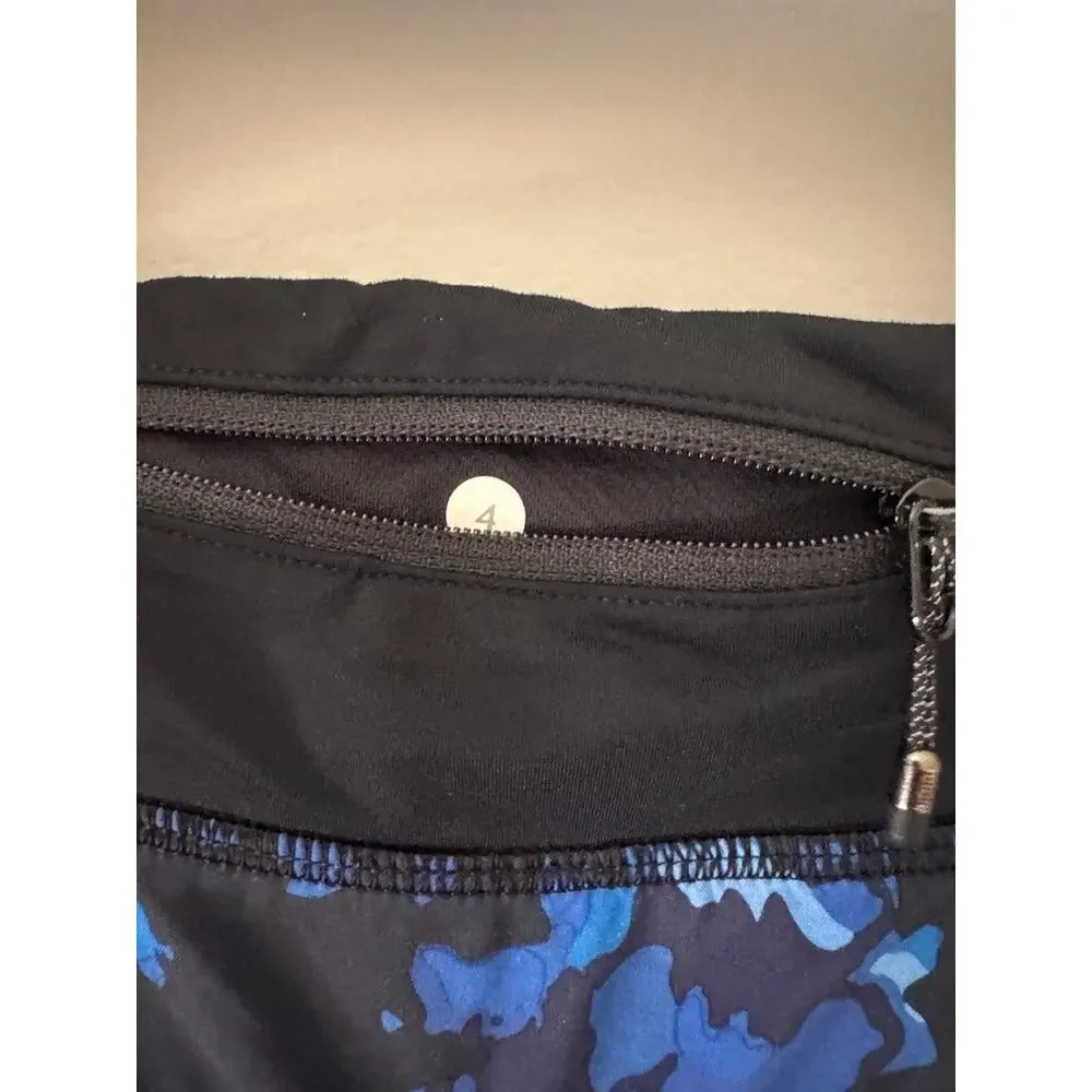 Lululemon Run Speed Short Size 4 Dandy Digie Porcelaine Black 2.5